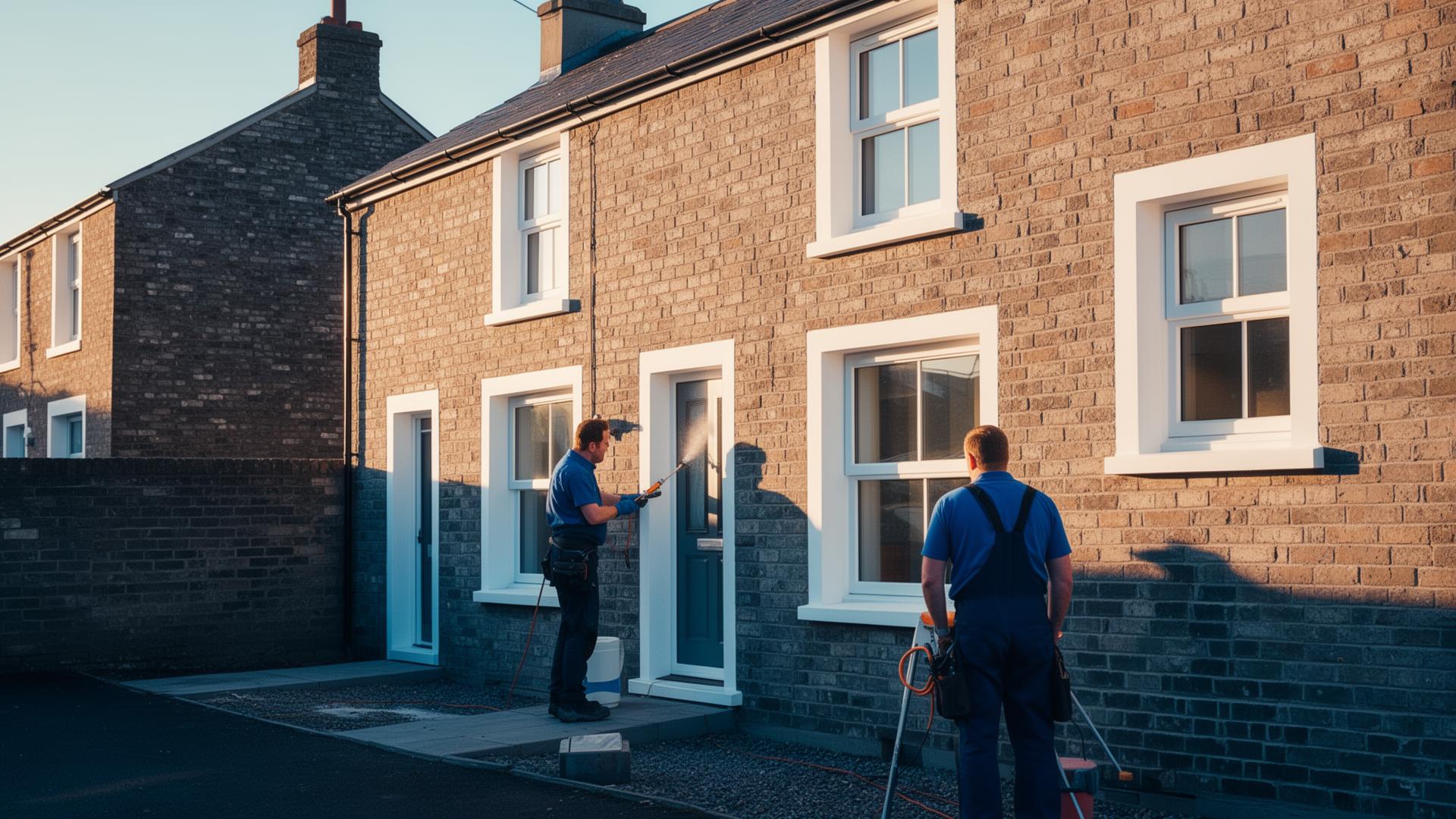 Ready Fix property maintenance team working on a South Wales home exterior